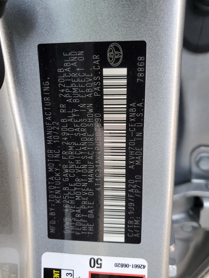 2023 TOYOTA CAMRY LE VIN:4T1C31AK4PU607690