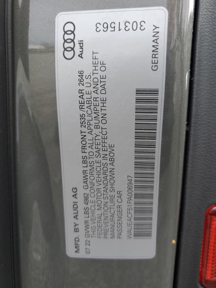 2023 AUDI A5 PRESTIGE 45 VIN:WAUEACF51PA006947