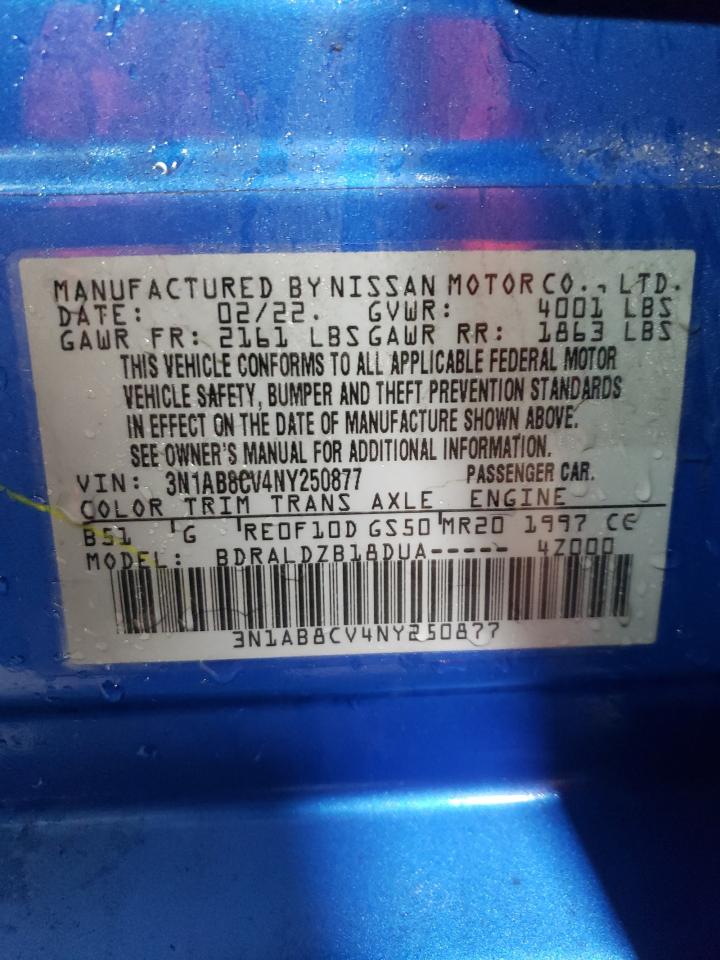 2022 NISSAN SENTRA SV VIN:3N1AB8CV4NY250877