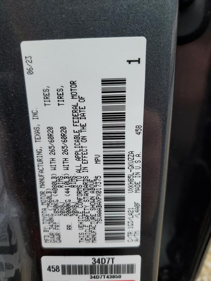 2023 TOYOTA SEQUOIA SR5 VIN:7SVAAABAXPX017375