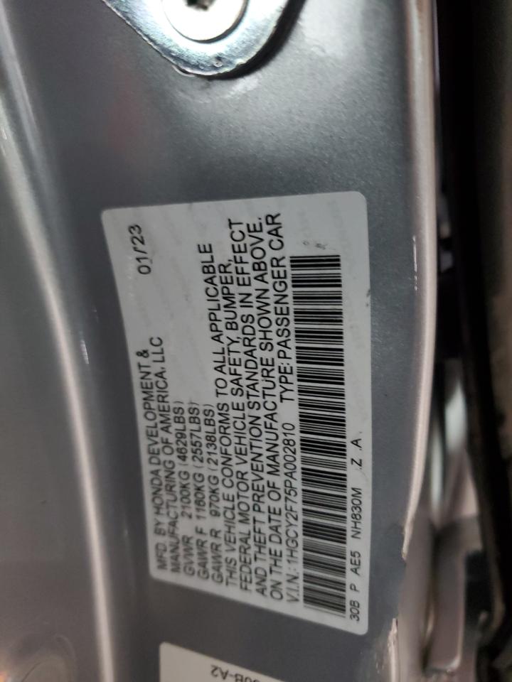 2023 HONDA ACCORD HYBRID SPORT-L VIN:1HGCY2F75PA002810
