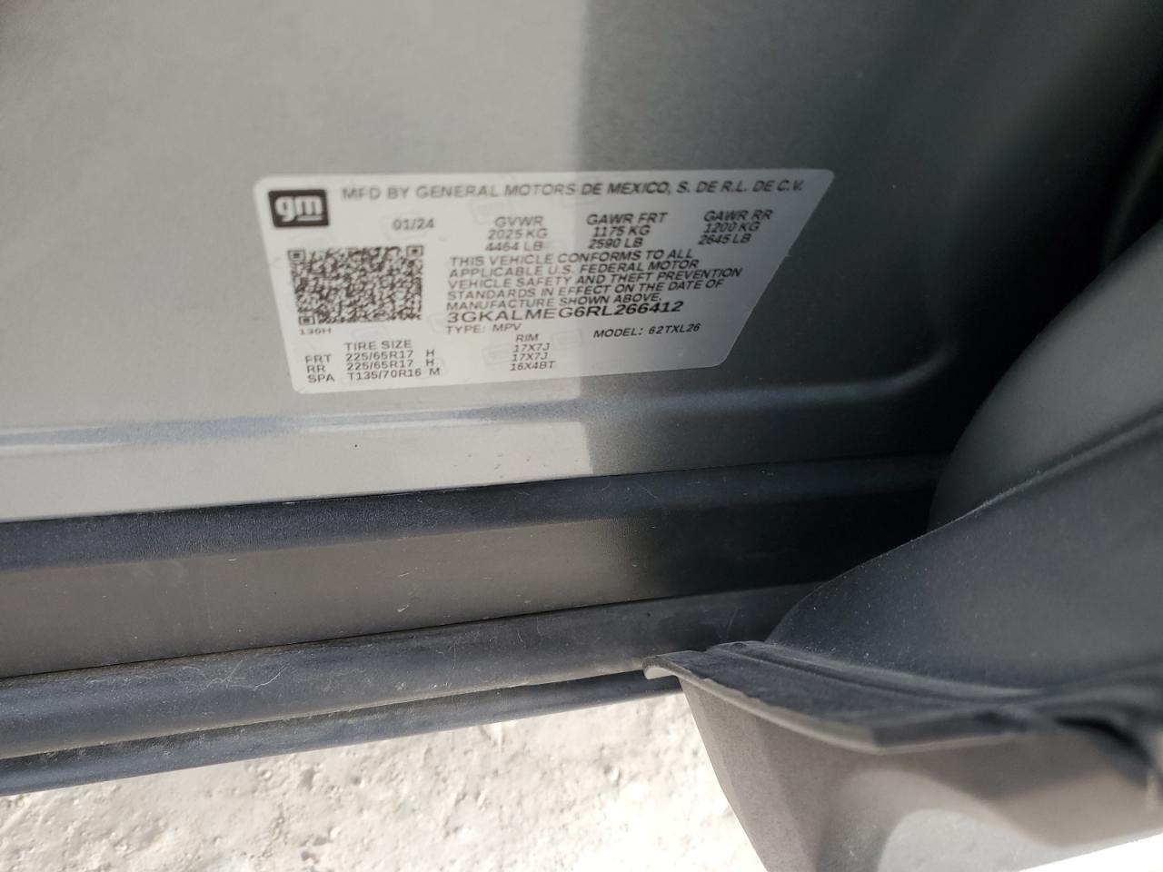 2024 GMC TERRAIN SLE VIN:3GKALMEG6RL266412