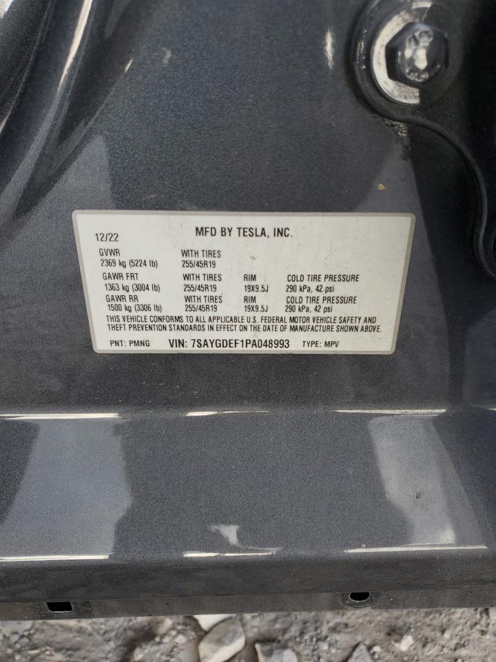 2023 TESLA MODEL Y  VIN:7SAYGDEF1PA048993