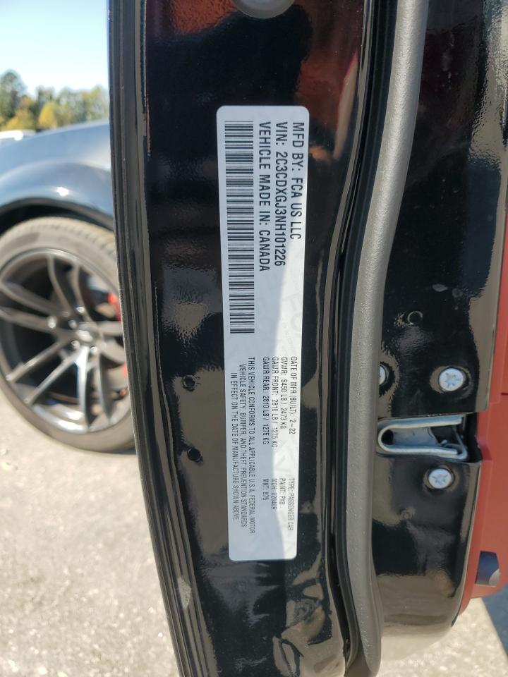 2022 DODGE CHARGER SCAT PACK VIN:2C3CDXGJ3NH101226