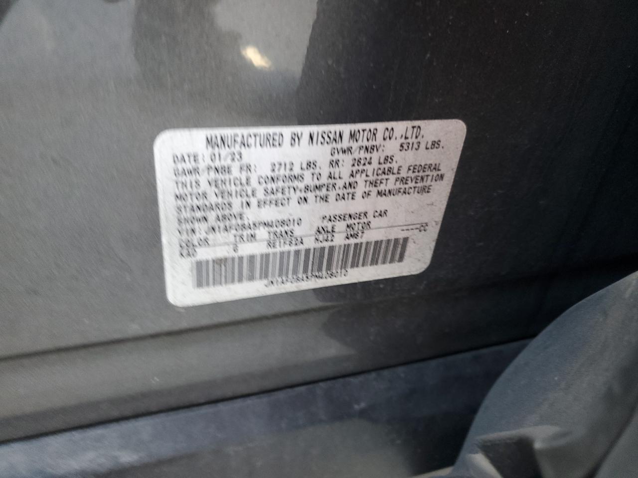 2023 NISSAN ARIYA ENGAGE VIN:JN1AF0BA5PM408010
