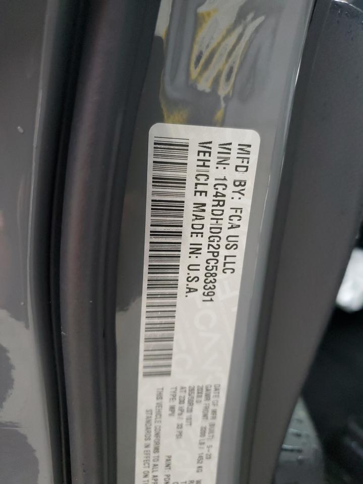 2023 DODGE DURANGO GT VIN:1C4RDHDG2PC583391