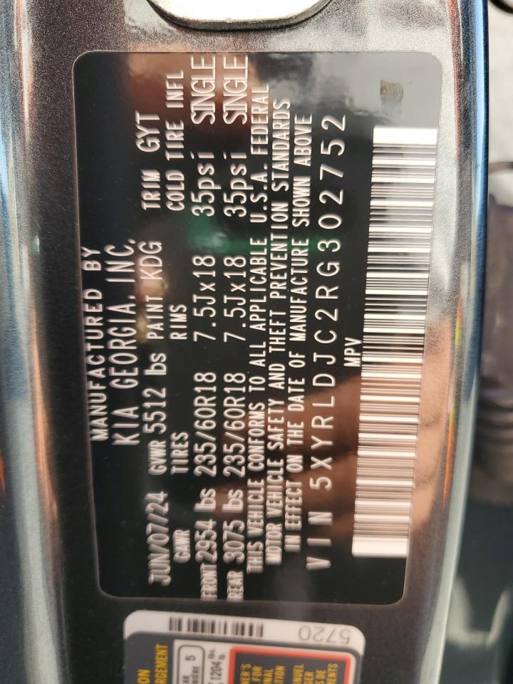 2024 KIA SORENTO S VIN:5XYRLDJC2RG302752