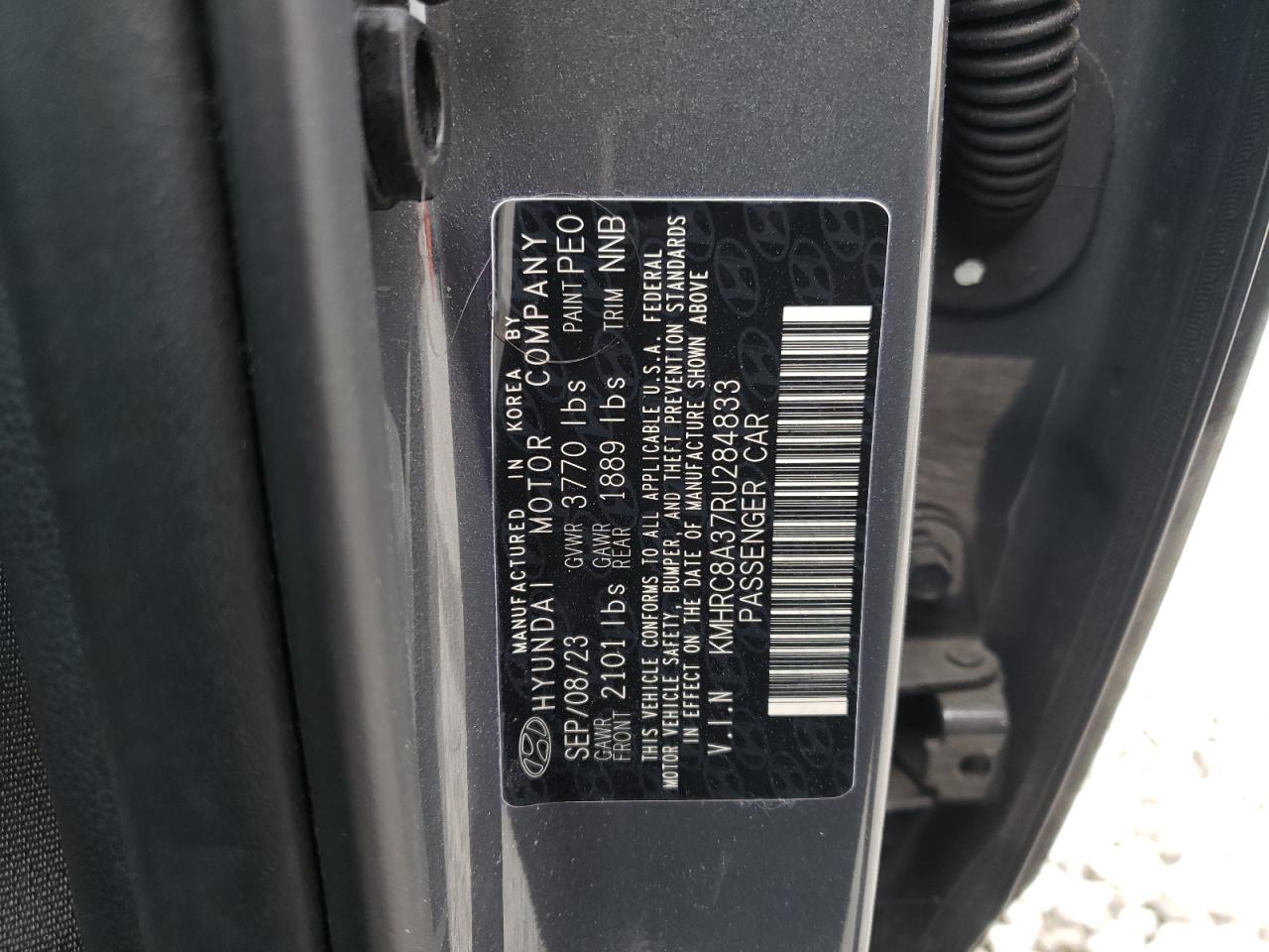 2024 HYUNDAI VENUE SEL VIN:KMHRC8A37RU284833