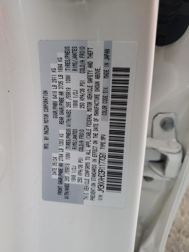 2024 MAZDA CX-90 SELECT VIN:JM3KKAHD3R1177091