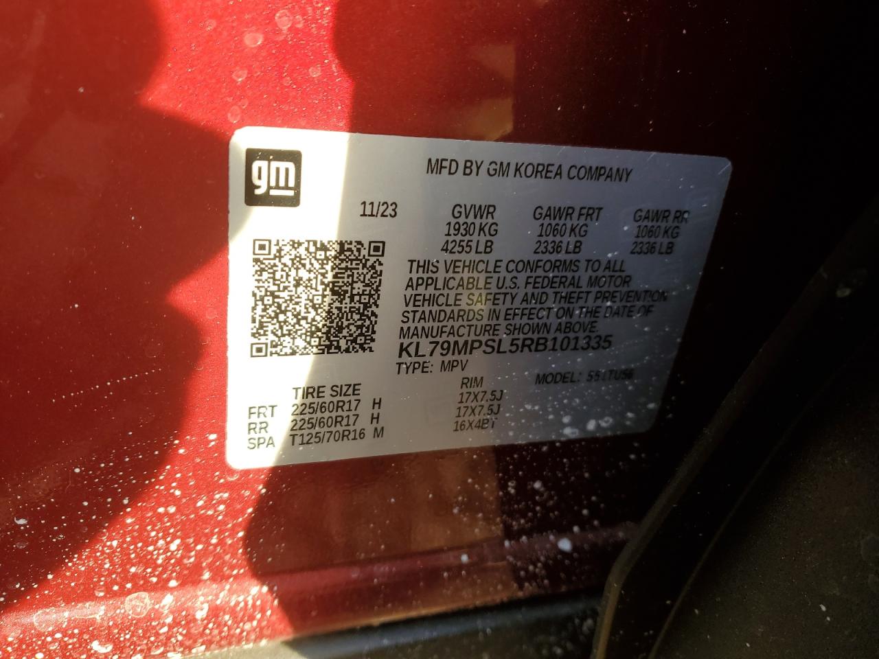 2024 CHEVROLET TRAILBLAZER LT VIN:1GKER13D49J107435