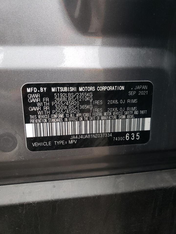 2022 MITSUBISHI OUTLANDER SE VIN:JA4J4UA81NZ037334