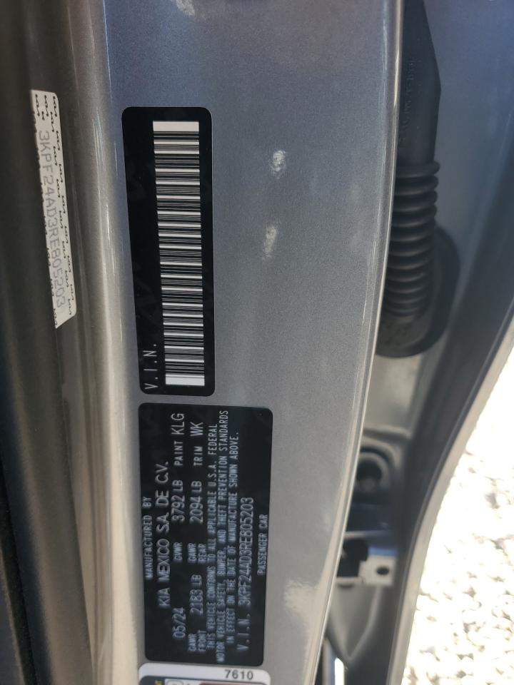 2024 KIA FORTE LX VIN:3KPF24AD3RE805203
