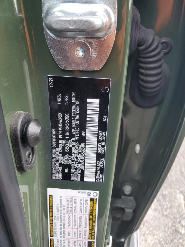 2022 TOYOTA 4RUNNER NIGHT SHADE VIN:JTEDU5JR3N5263198