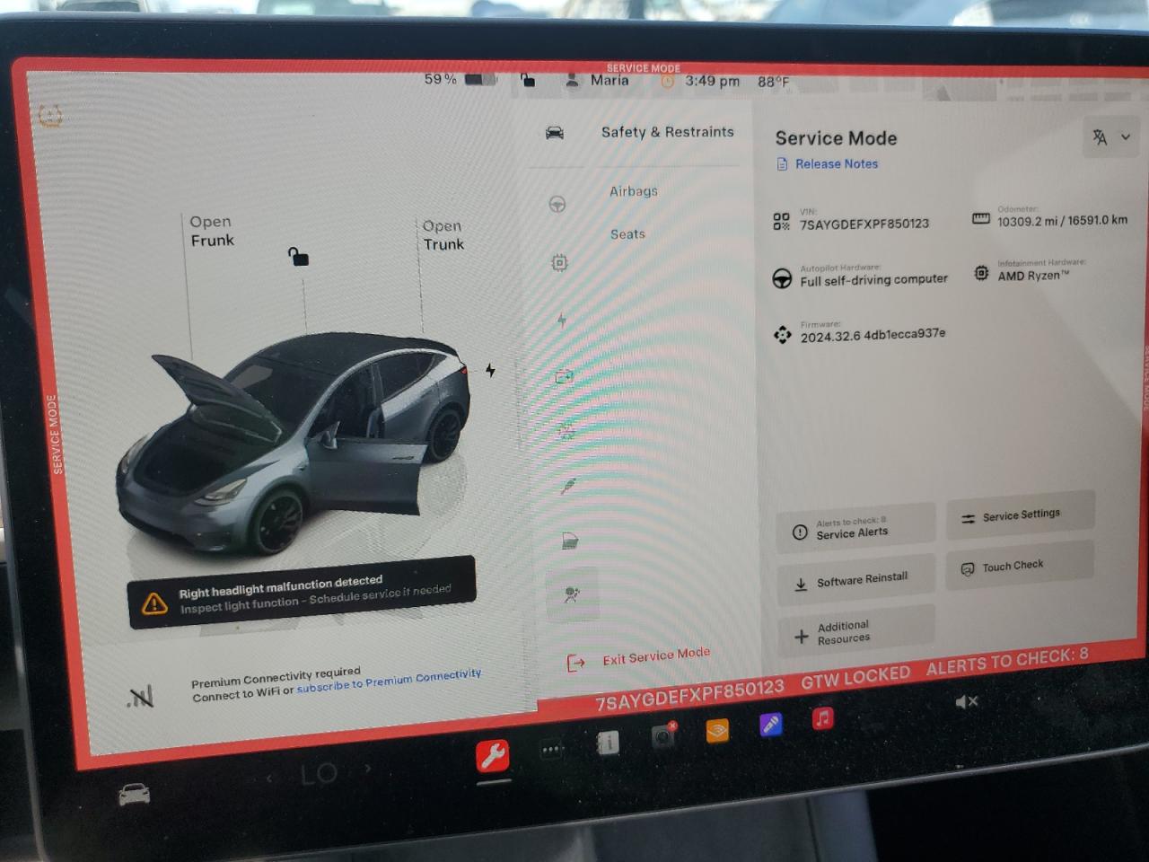 2023 TESLA MODEL Y  VIN:7SAYGDEFXPF850123