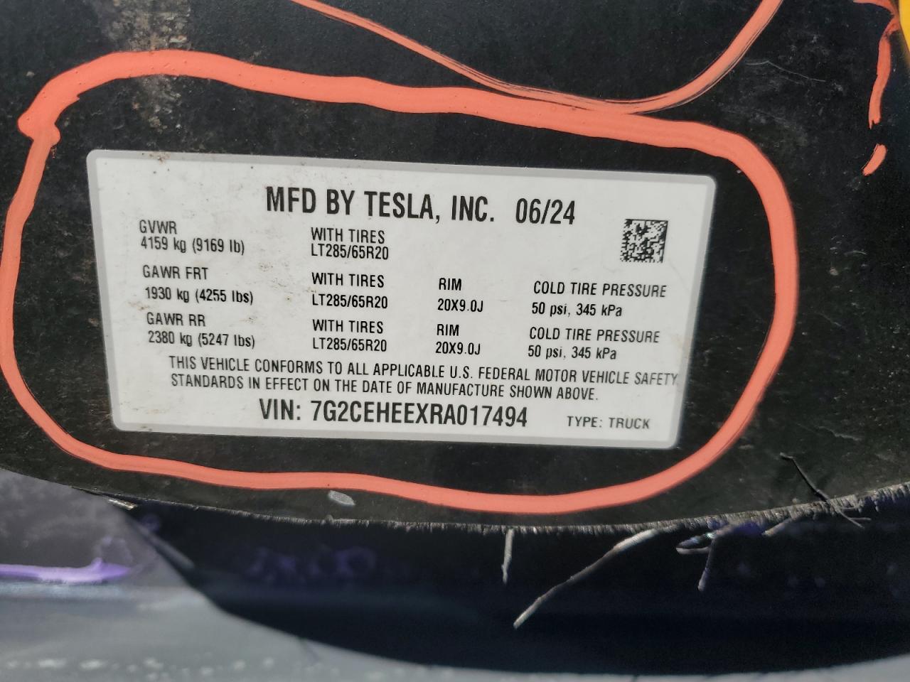 2024 TESLA CYBERTRUCK  VIN:7G2CEHEEXRA017494