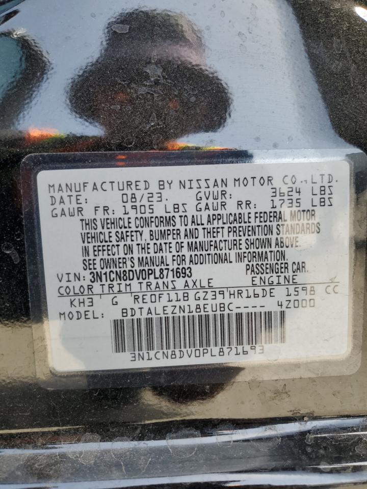 2023 NISSAN VERSA S VIN:3N1CN8DV0PL871693