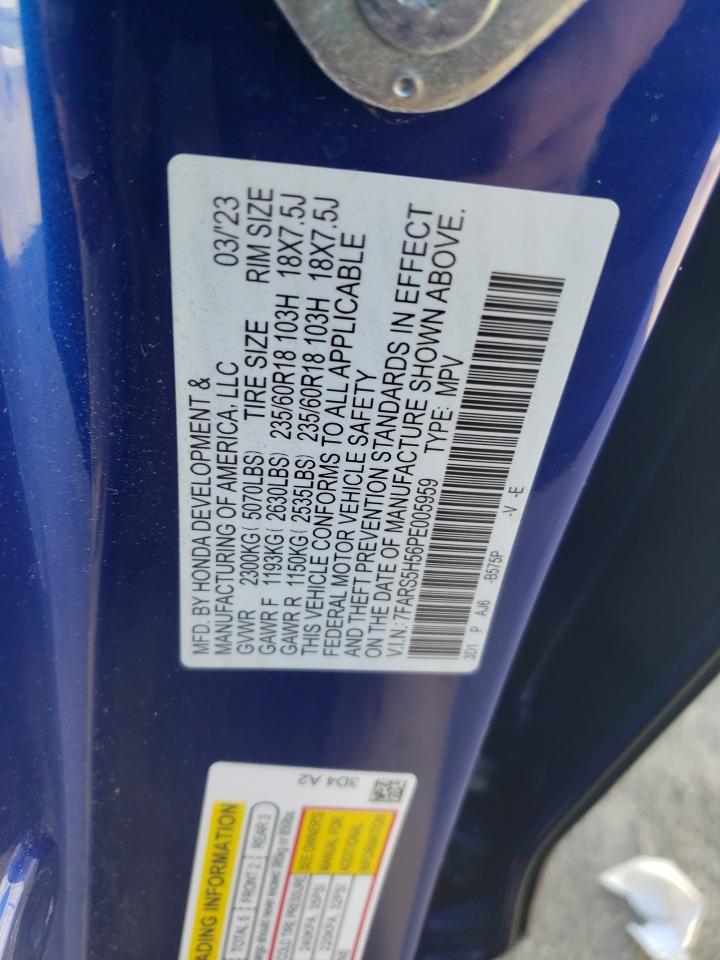 2023 HONDA CR-V SPORT VIN:7FARS5H56PE005959