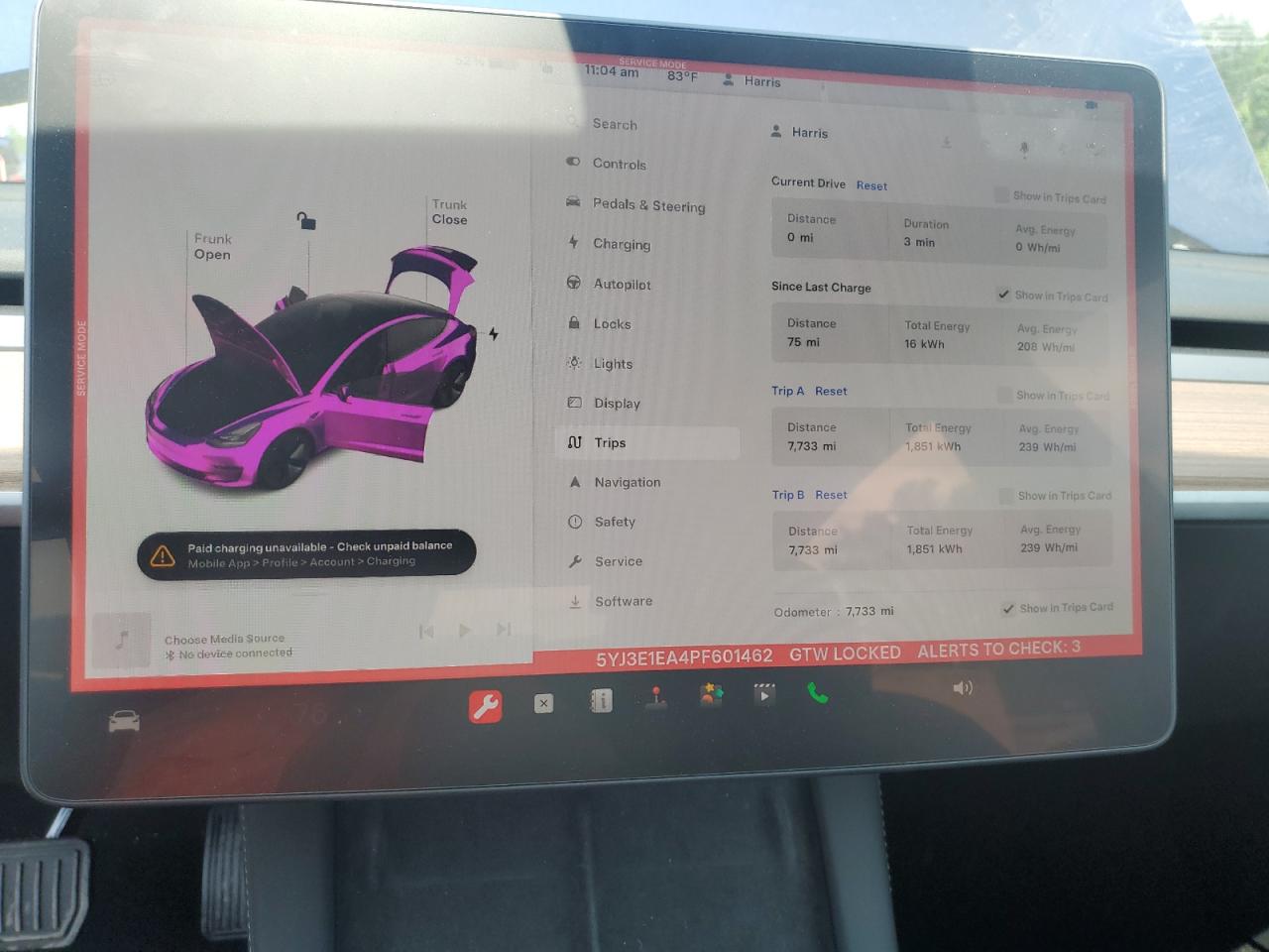 2023 TESLA MODEL 3  VIN:5YJ3E1EA4PF601462