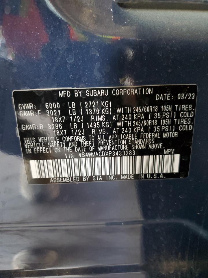 2023 SUBARU ASCENT PREMIUM VIN:4S4WMACDXP3433283