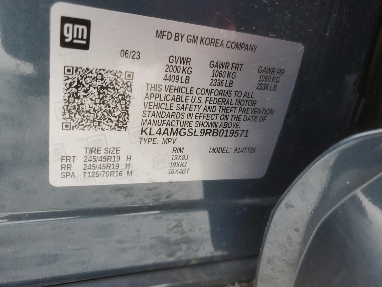 2024 BUICK ENCORE GX AVENIR VIN:KL4AMGSL9RB019571