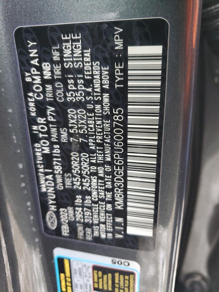 2023 HYUNDAI PALISADE XRT VIN:KM8R3DGE6PU600785