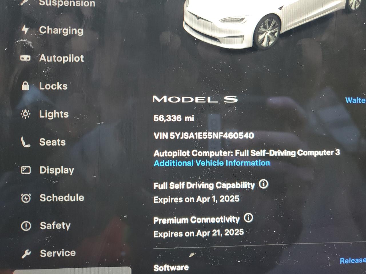 2022 TESLA MODEL S  VIN:5YJSA1E55NF460540