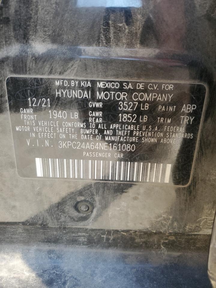 2022 HYUNDAI ACCENT SE VIN:3KPC24A64NE161080