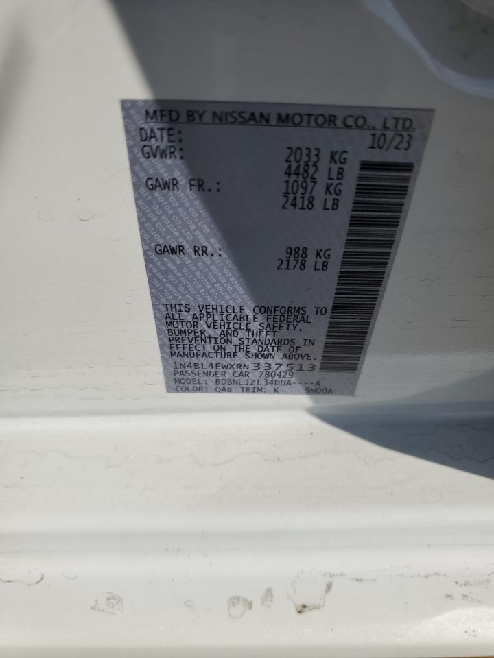 2024 NISSAN ALTIMA SL VIN:1N4BL4EWXRN337513