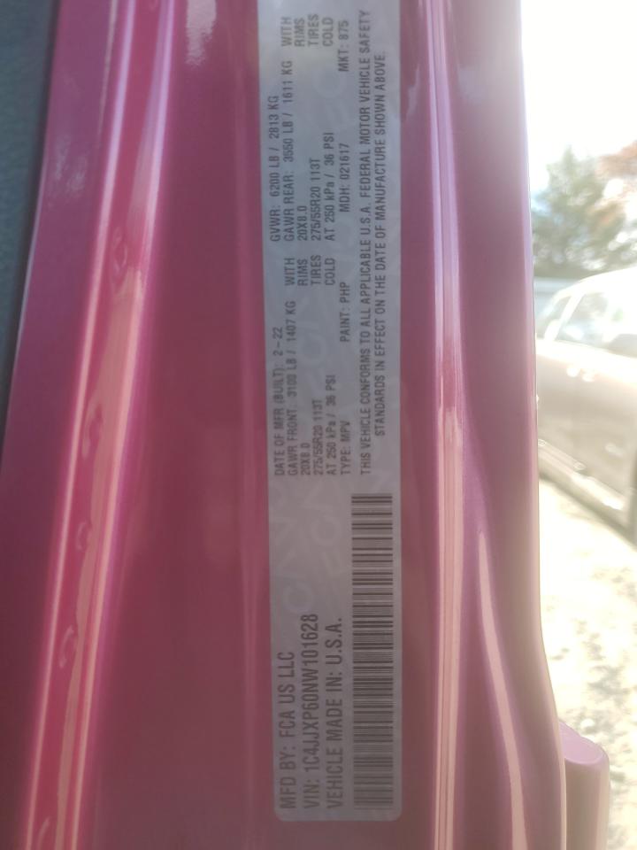 2022 JEEP WRANGLER UNLIMITED SAHARA 4XE VIN:1C4JJXP60NW101628