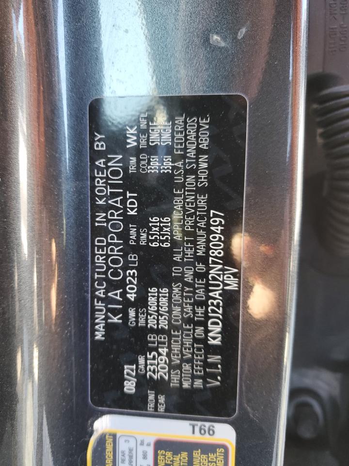 2022 KIA SOUL LX VIN:KNDJ23AU2N7809497