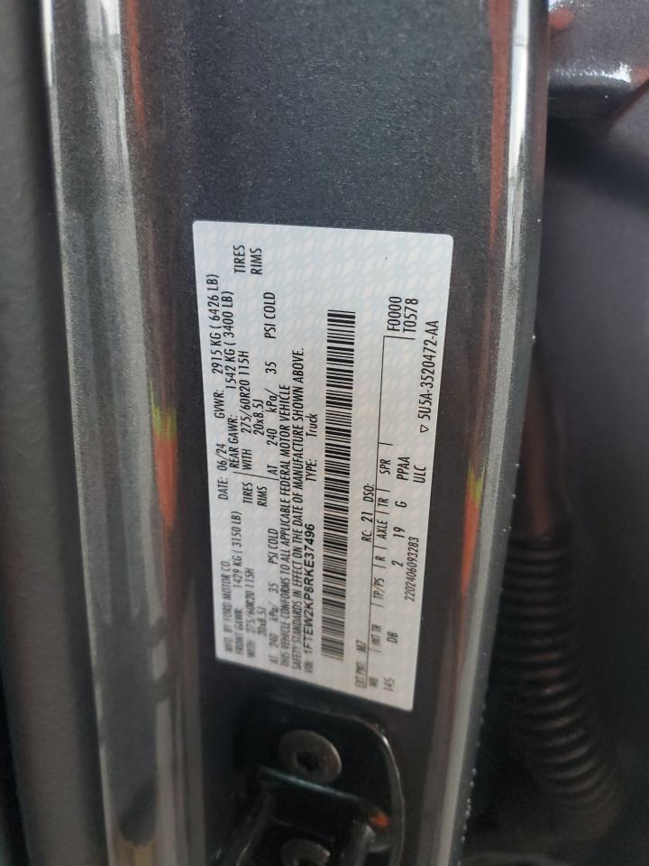 2024 FORD F150 STX VIN:1FTEW2KP8RKE37496