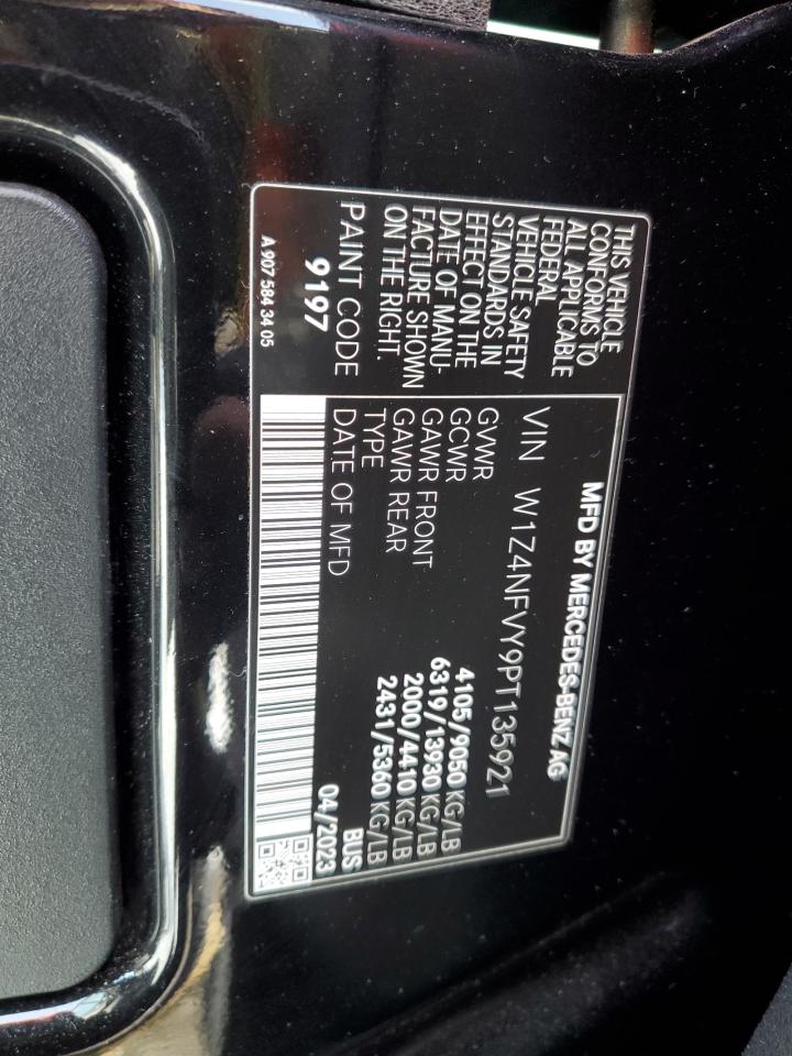 2023 MERCEDES-BENZ SPRINTER 2500 VIN:W1Z4NFVY9PT135921