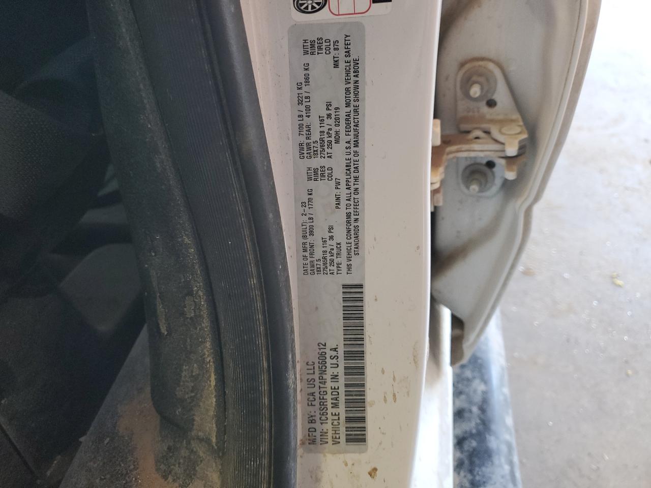 2023 RAM 1500 TRADESMAN VIN:1C6SRFGT4PN560612