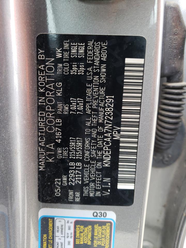 2022 KIA SELTOS LX VIN:KNDEPCAA7N7238291