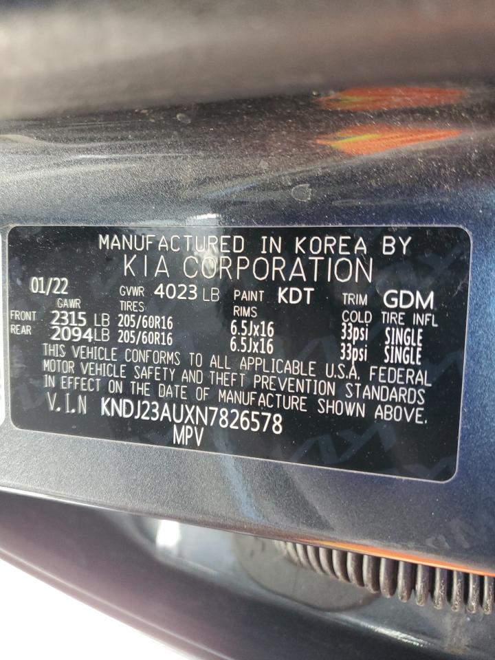 2022 KIA SOUL LX VIN:KNDJ23AUXN7826578