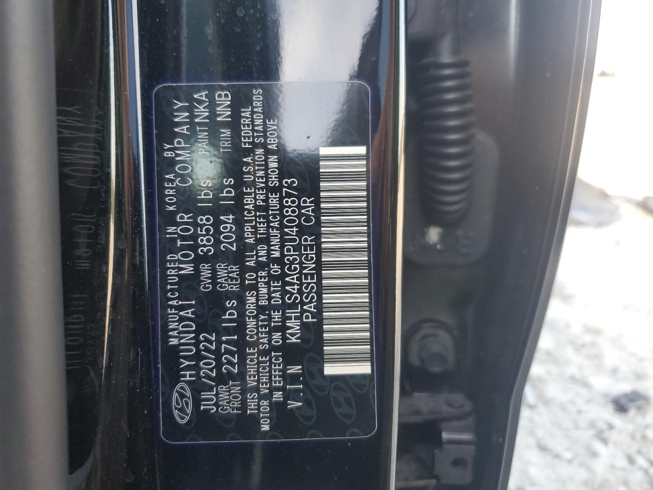 2023 HYUNDAI ELANTRA SEL VIN:KMHLS4AG3PU408873