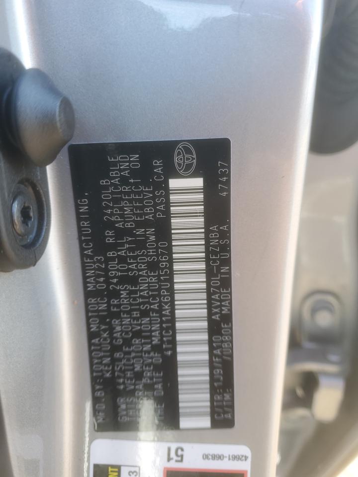 2023 TOYOTA CAMRY LE VIN:4T1C11AK6PU159670