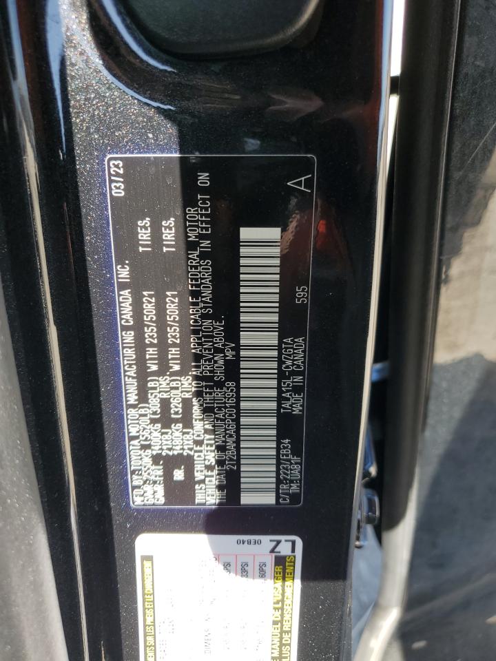 2023 LEXUS RX 350 BASE VIN:2T2BAMCA6PC016958