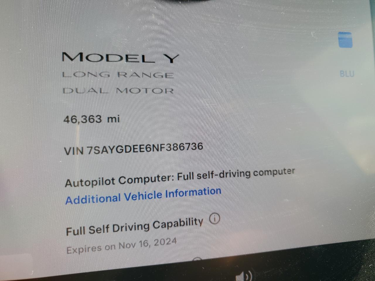 2022 TESLA MODEL Y  VIN:7SAYGDEE6NF386736