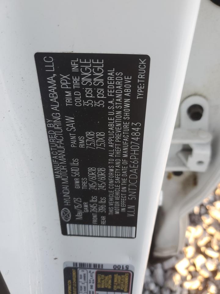 2023 HYUNDAI SANTA CRUZ SEL VIN:5NTJCDAE6PH074843