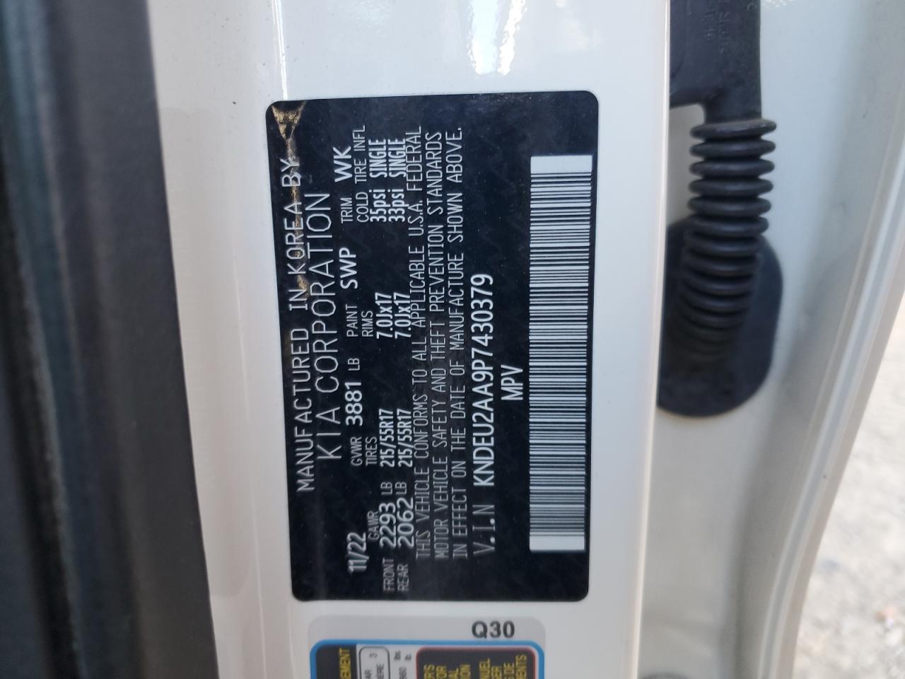 2023 KIA SELTOS S VIN:KNDEU2AA9P7430379