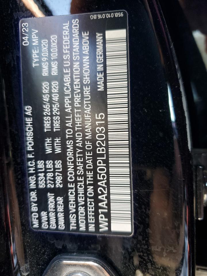 2023 PORSCHE MACAN BASE VIN:WP1AA2A50PLB20315
