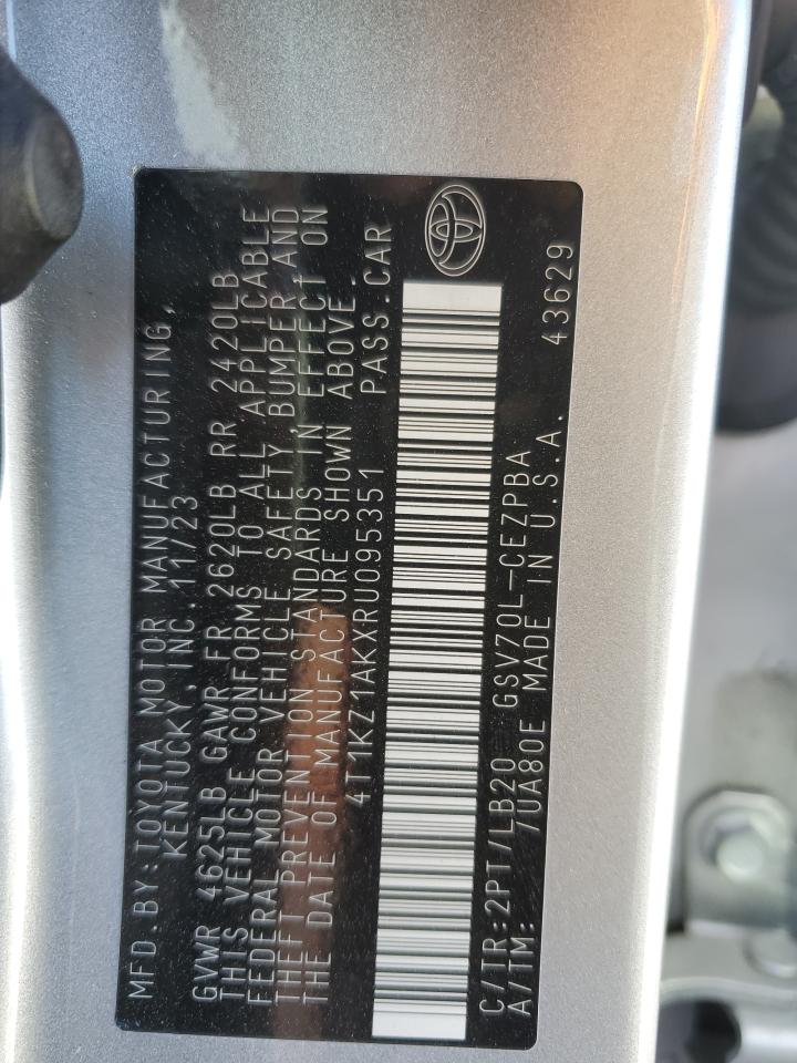 2024 TOYOTA CAMRY TRD VIN:4T1KZ1AKXRU095351