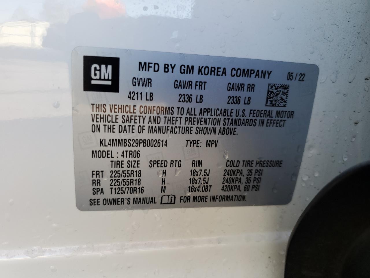 2023 BUICK ENCORE GX PREFERRED VIN:KL4MMBS29PB002614