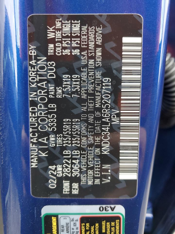 2024 KIA EV6 LIGHT VIN:KNDC34LA6R5207119