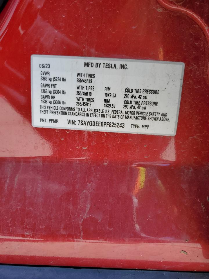 2023 TESLA MODEL Y  VIN:MAJ6S3FL0MC427891
