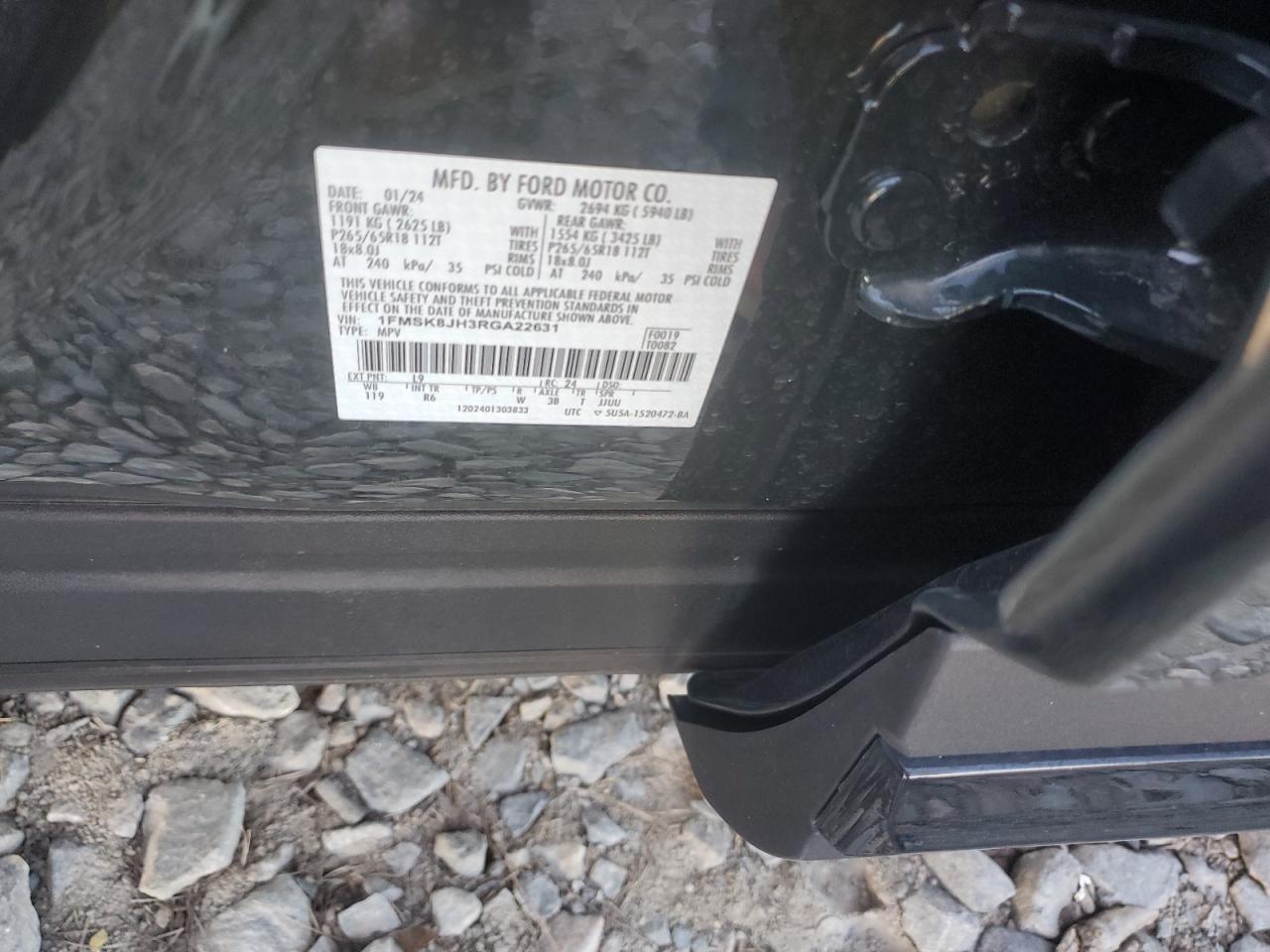 2024 FORD EXPLORER TIMBERLINE VIN:1FMSK8JH3RGA22631