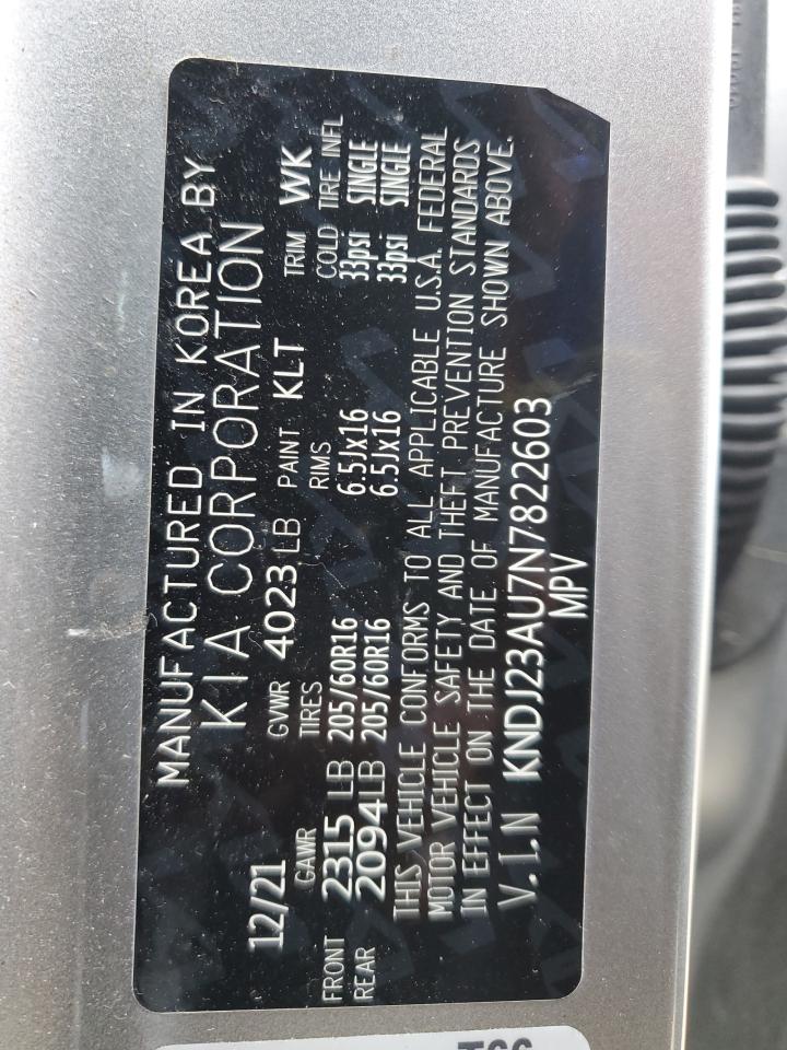 2022 KIA SOUL LX VIN:KNDJ23AU7N7822603
