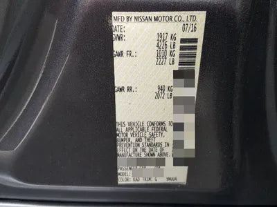 2016 Nissan Altima VIN: