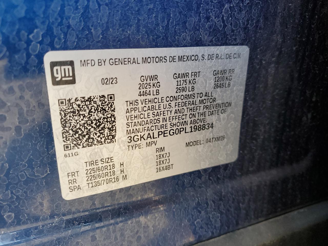 2023 GMC TERRAIN SLT VIN:3GKALPEG0PL198834